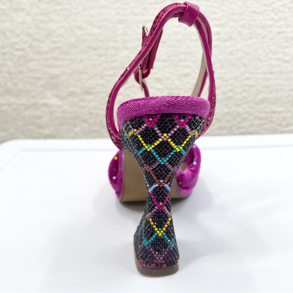 Betsey Johnson Alianna Heels Velour Velvet Purple Rhinestones - Picture 7 of 10